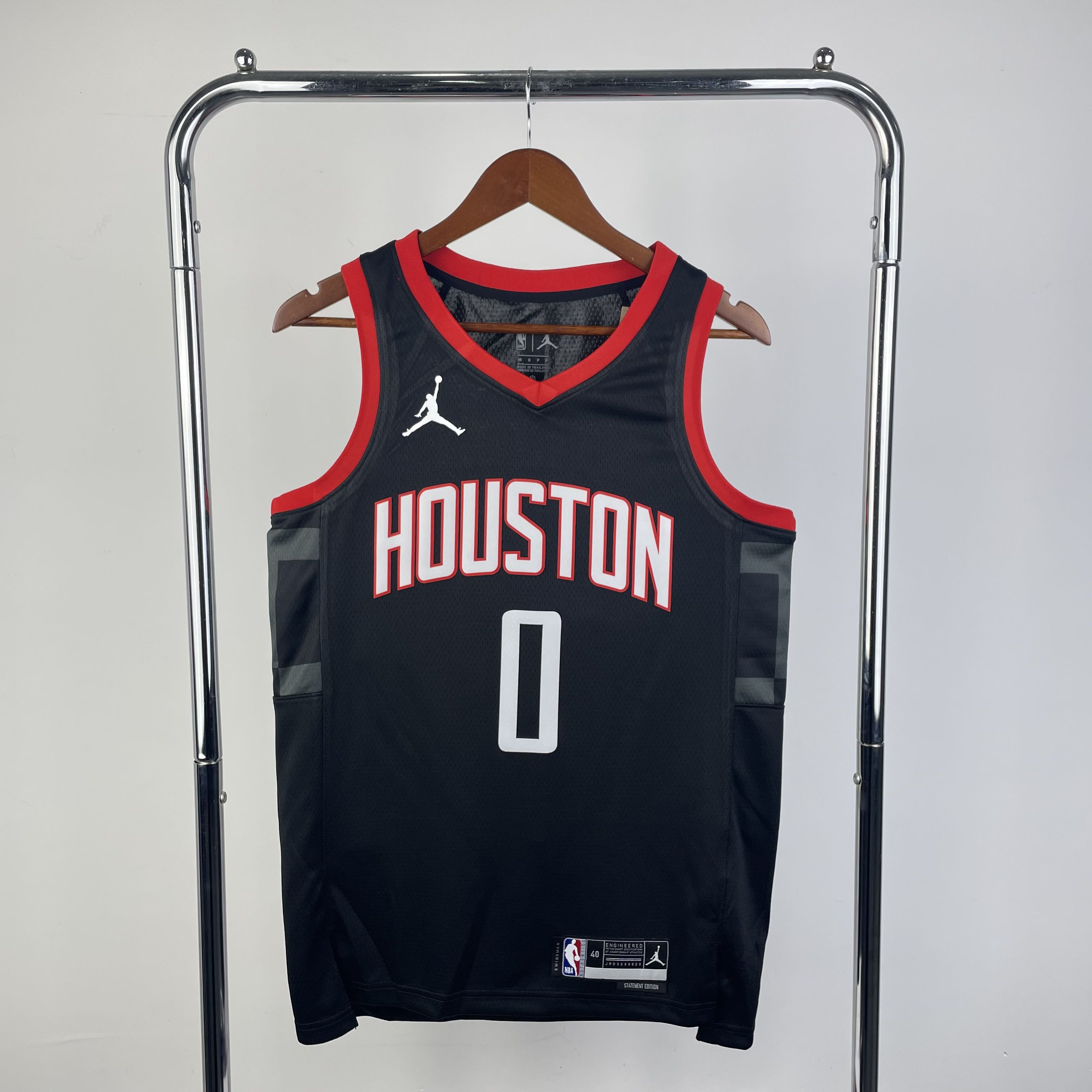Men Houston Rockets #0 Westbrook Black Season Jordon 2024 NBA Jersey->customized nba jersey->Custom Jersey